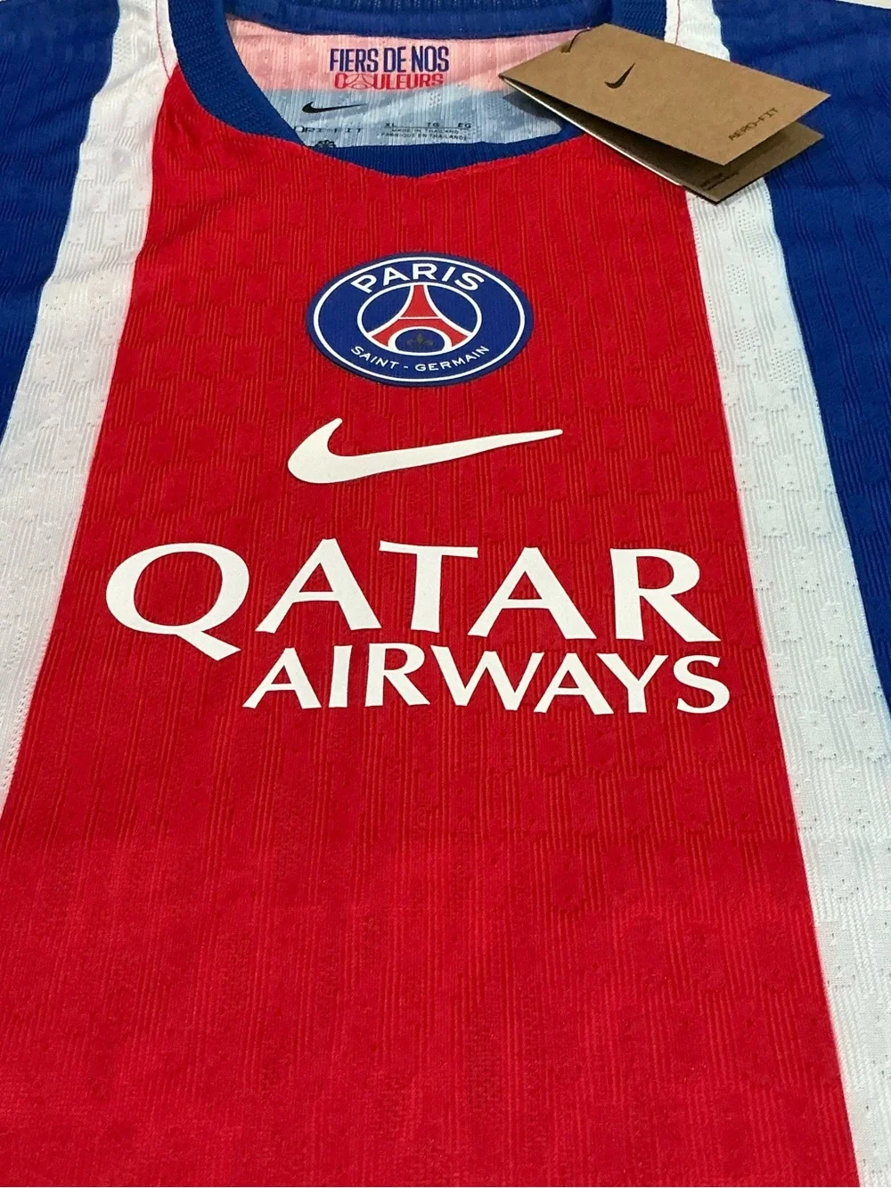 Nike Blue and Red O. Dembélé #10 Soccer Jersey
